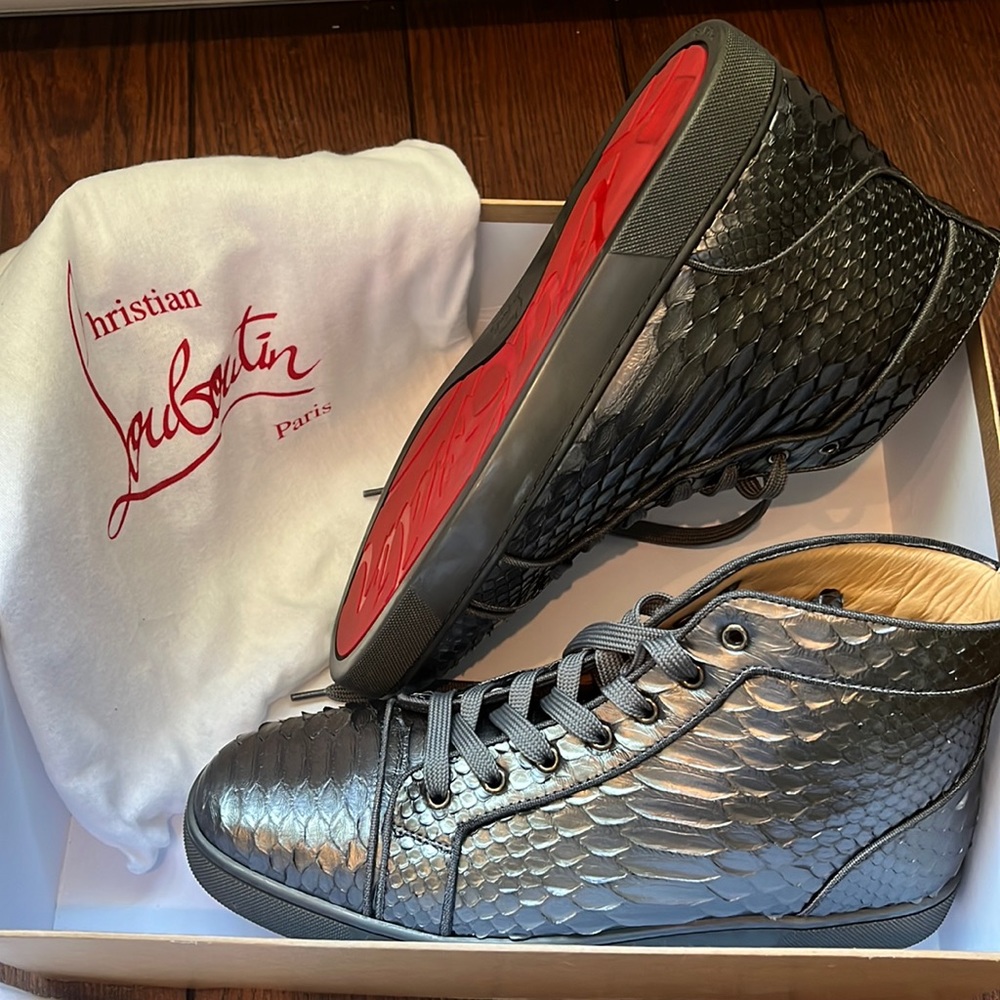 Christian louboutin python men sneaker. excellent condition, worn once.